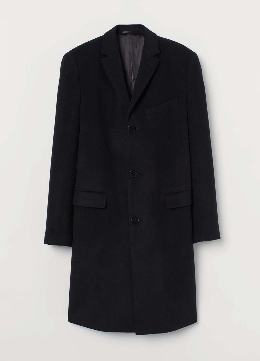 Темно-синее зимнее Пальто H&M