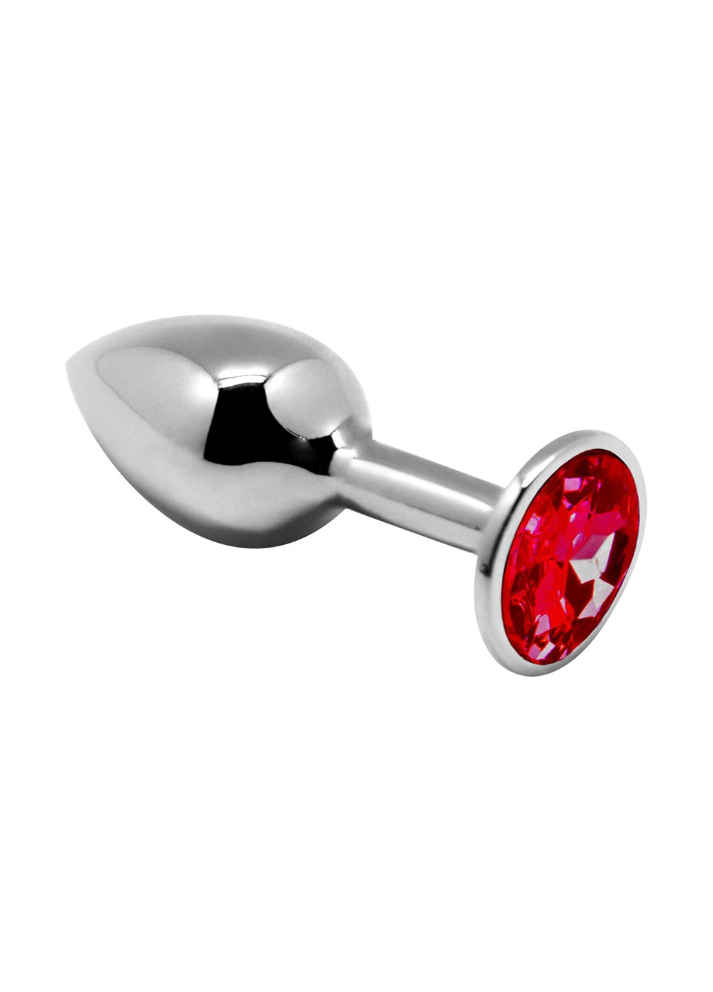 Металлическая анальная пробка с кристаллом Mini Metal Butt Plug Red L Alive (254151868)