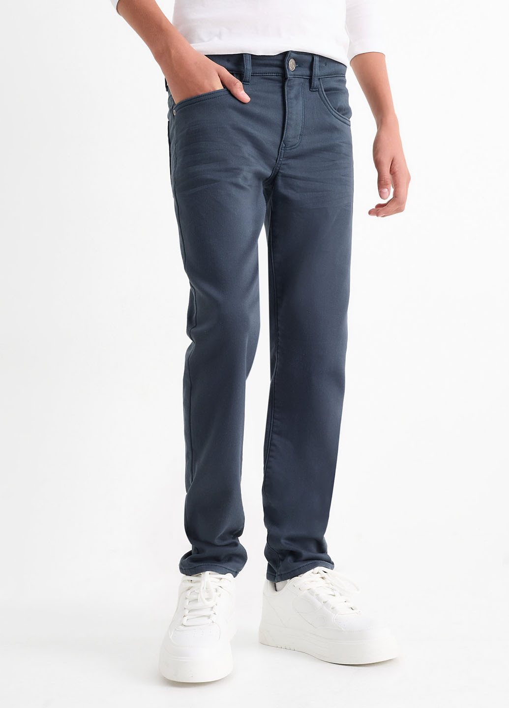 Темно-синие зимние зауженные джинсы C&A