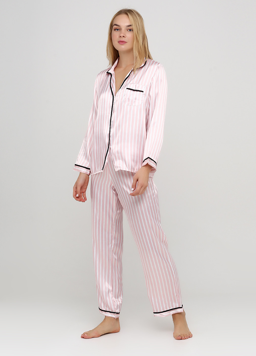 Рожева всесезон піжама (сорочка, штани) рубашка + брюки Dominant