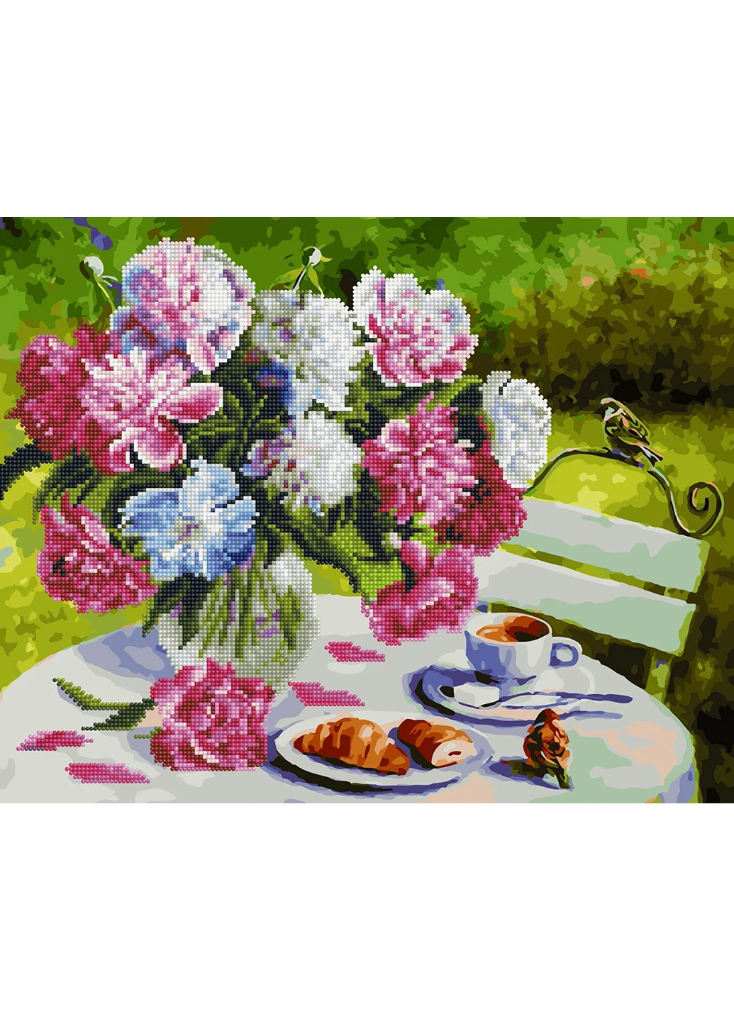 Алмазные картины-раскраски "Завтрак в саду" 40х50 см Brushme (216135065)