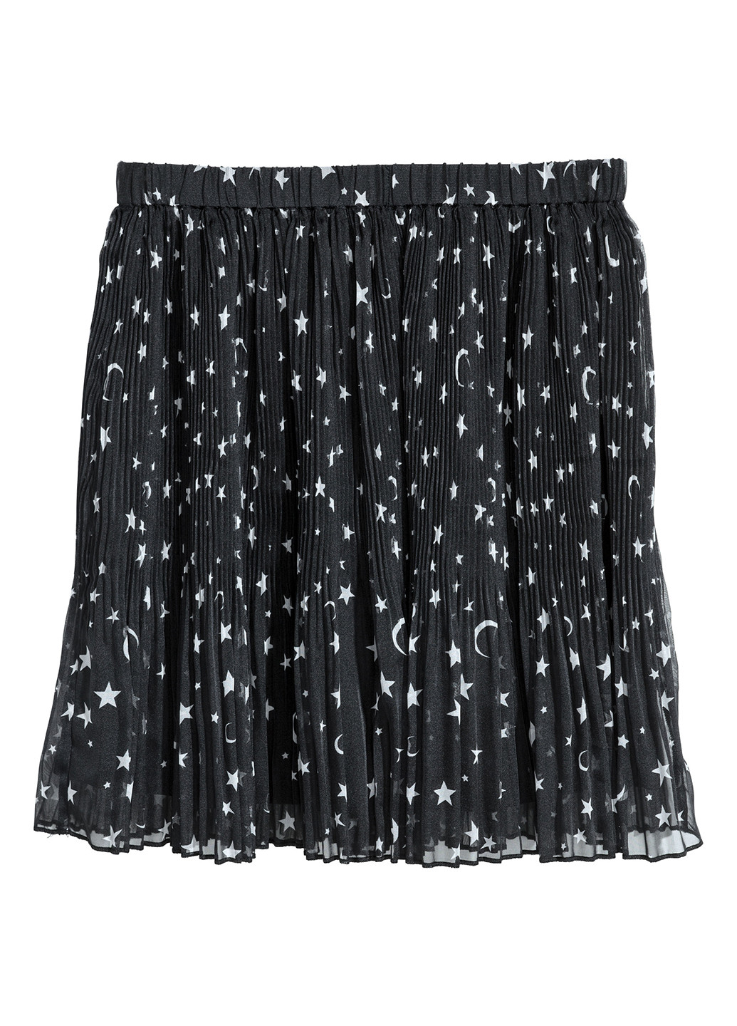Темно-синяя кэжуал с звездным узором юбка H&M плиссе