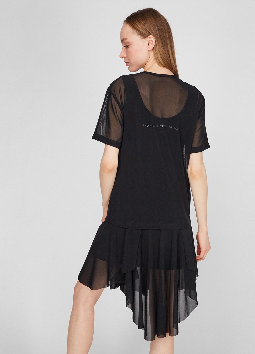 Черное кэжуал платье платье-футболка Diesel однотонное