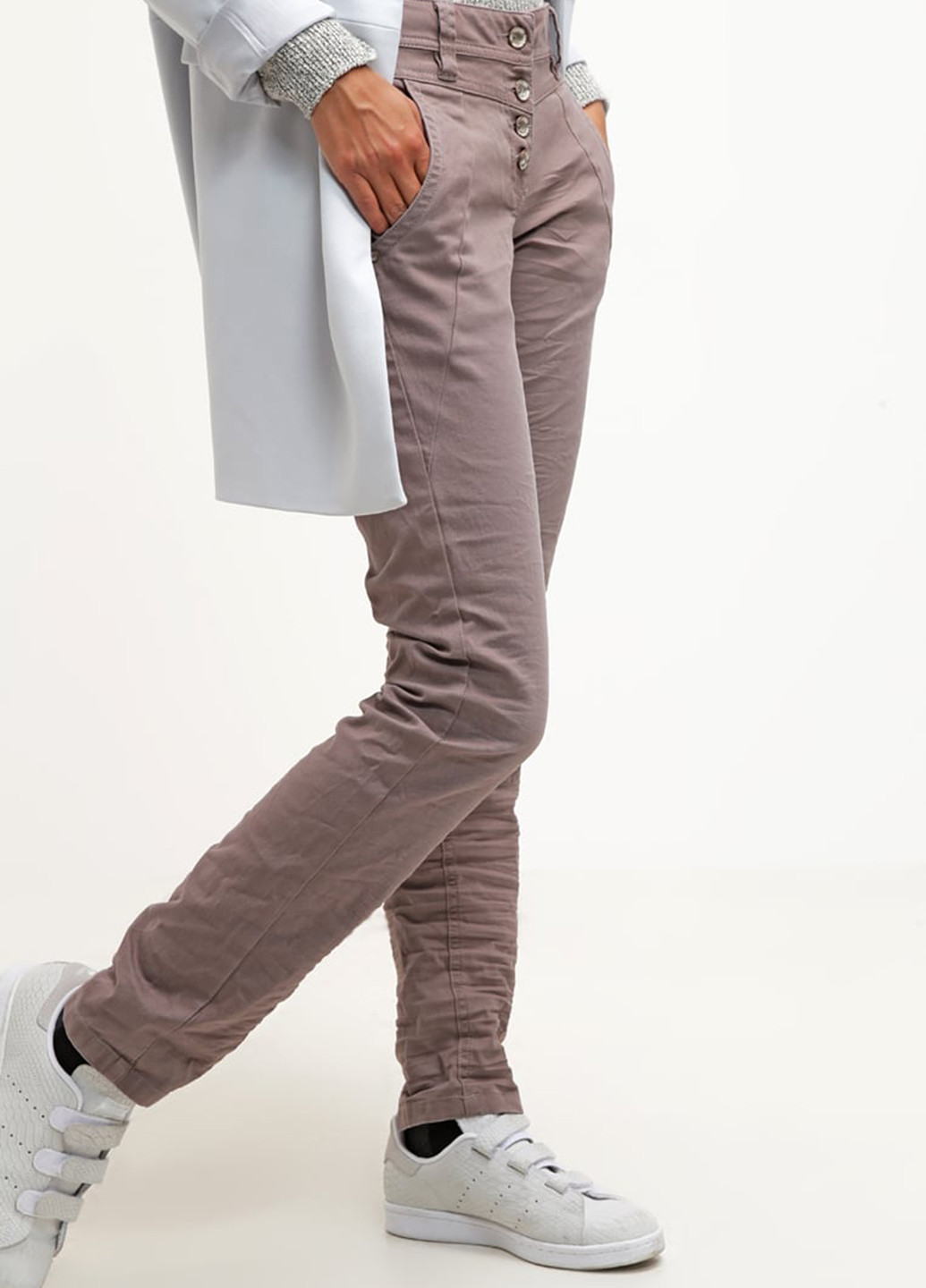 Темно-бежевые кэжуал демисезонные зауженные брюки Tom Tailor