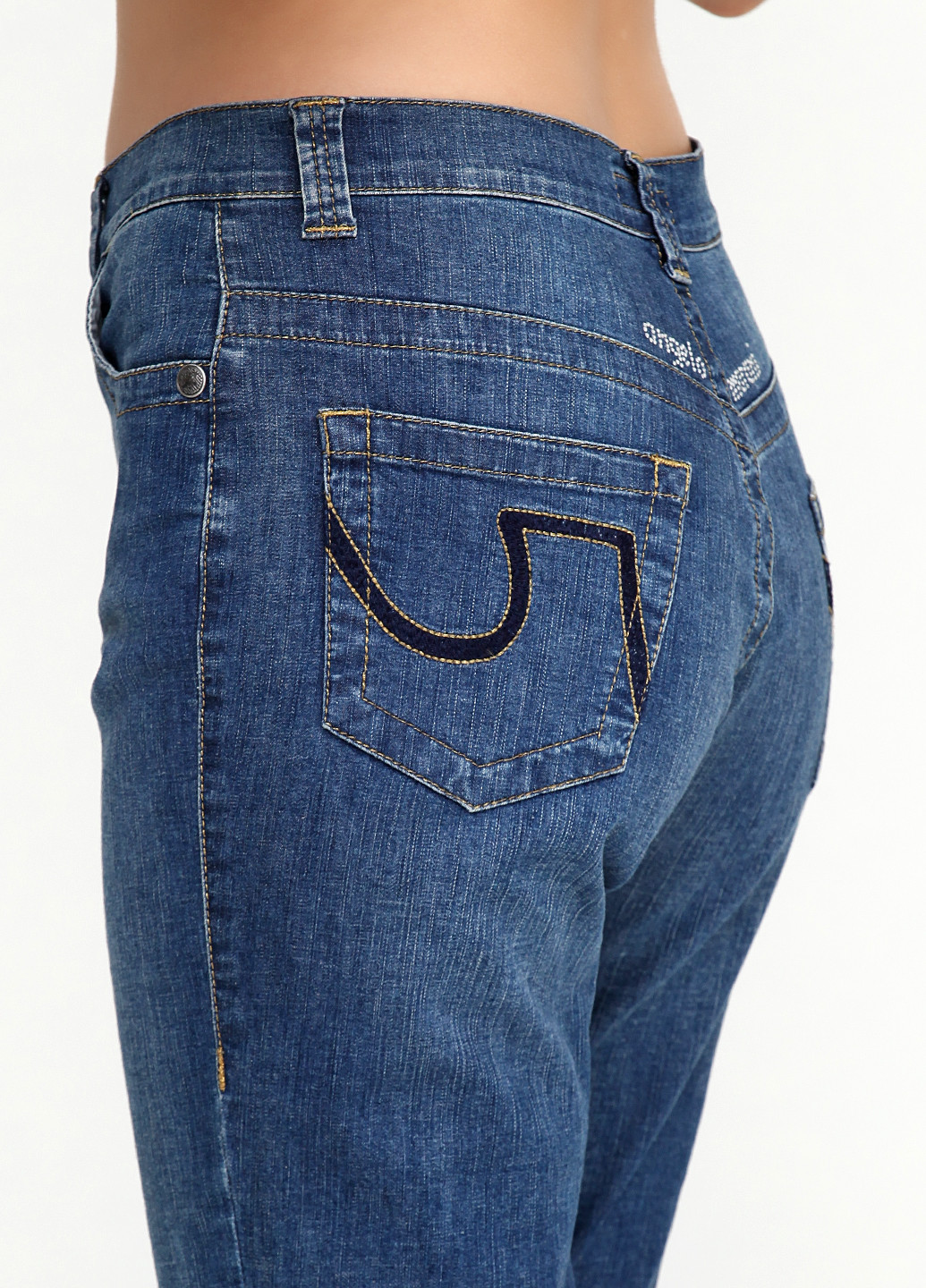 Синие демисезонные прямые джинсы Angelo Marani