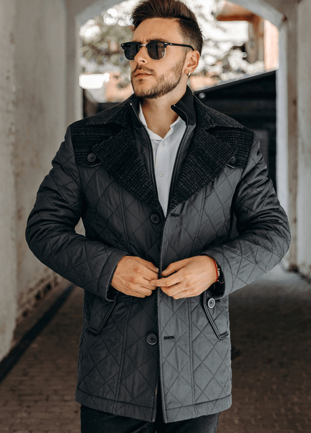 Темно-сіра демісезонна куртка куртка-піджак Sun's House