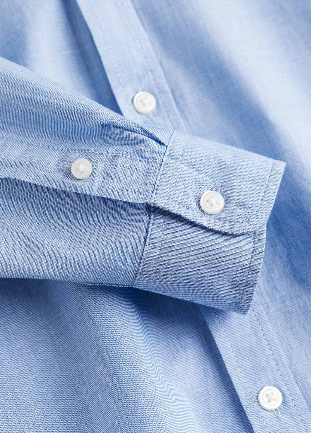 Голубой кэжуал рубашка однотонная H&M