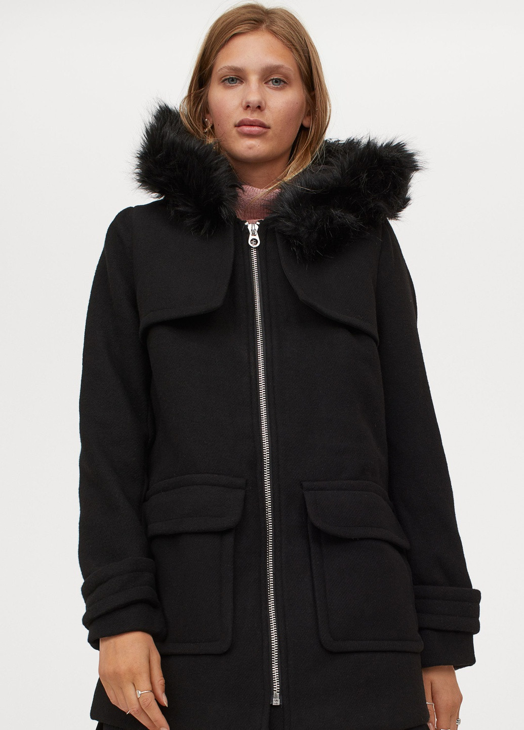 Чорне демісезонне Напівпальто H&M