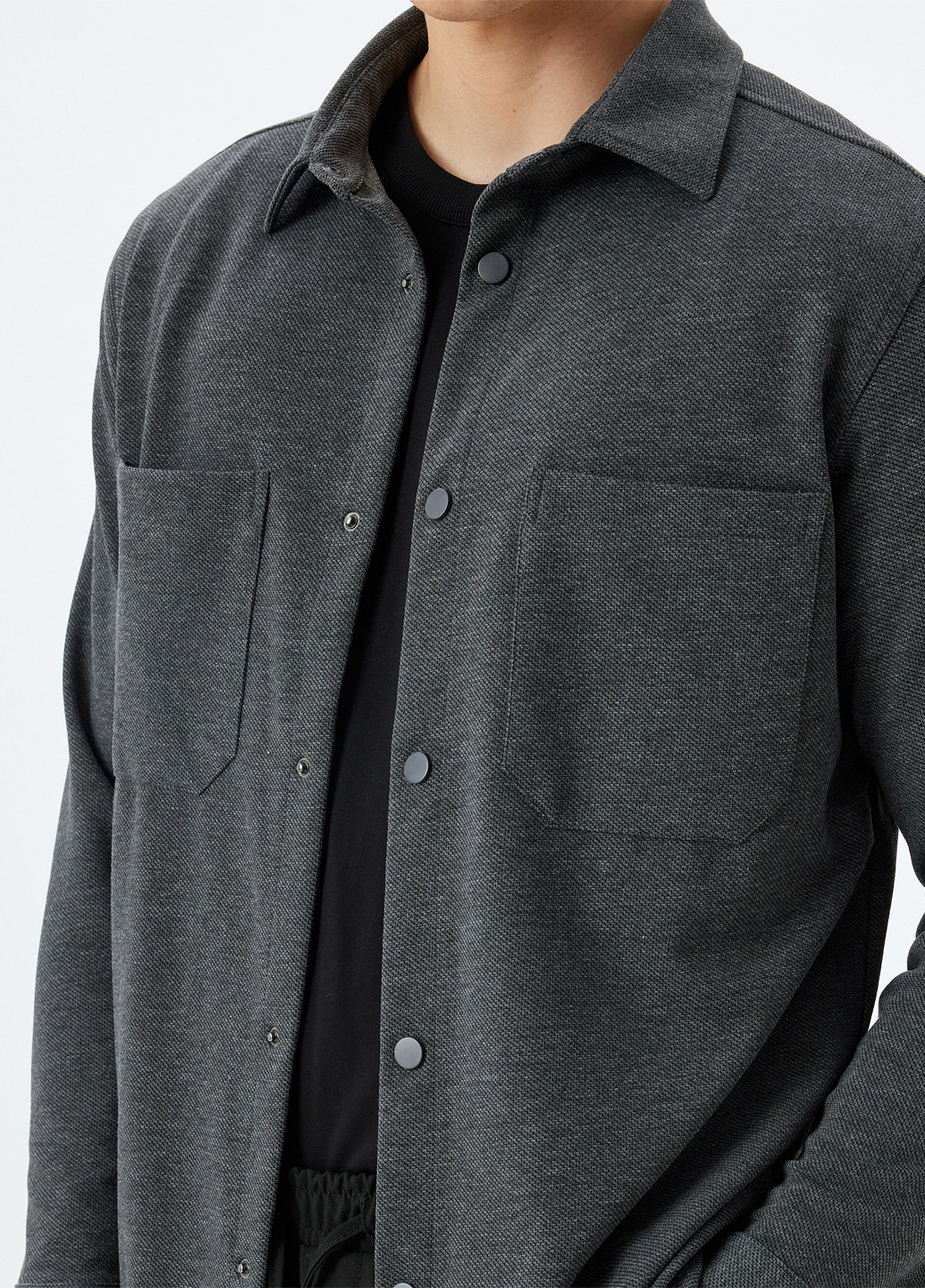 Темно-серая кэжуал рубашка меланж KOTON
