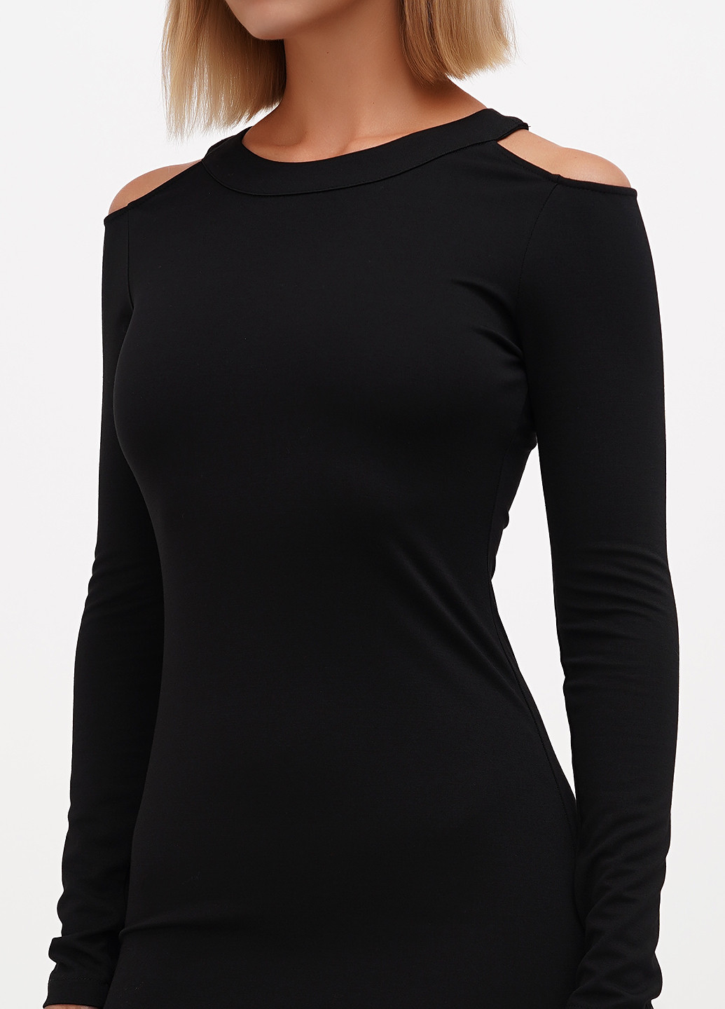 Чорна кежуал сукня силуетна Sassofono однотонна