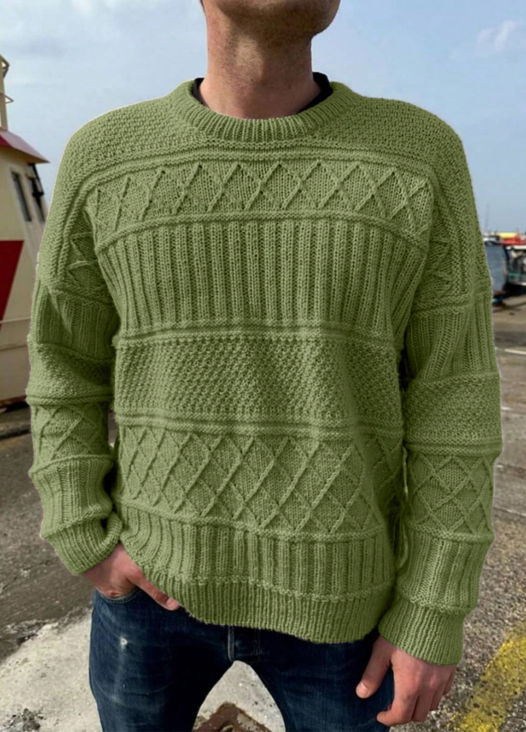 Світло-зелений демісезонний джемпер джемпер SHEIN