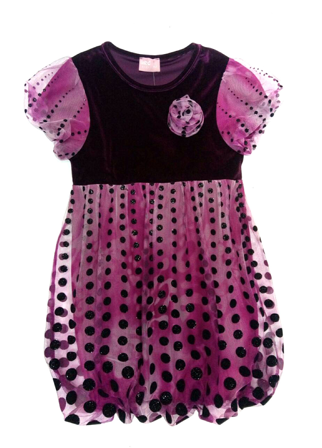 Фиолетовое праздничный платье баллон Piccolo L в горошек