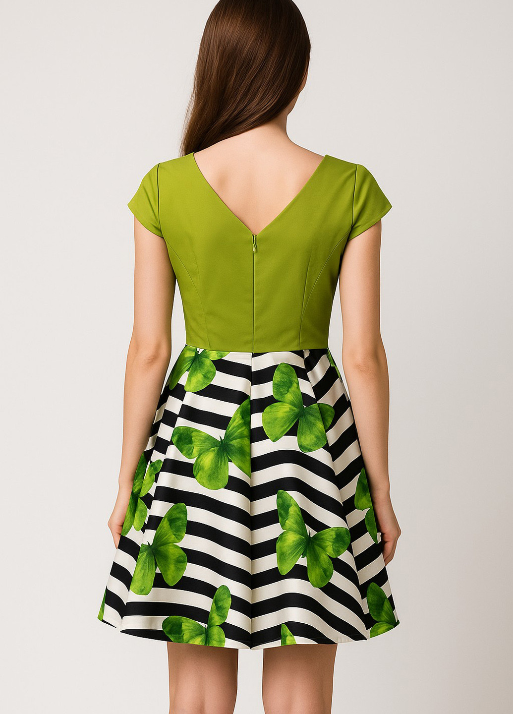 Комбінована кежуал сукня кльош Sassofono метелики