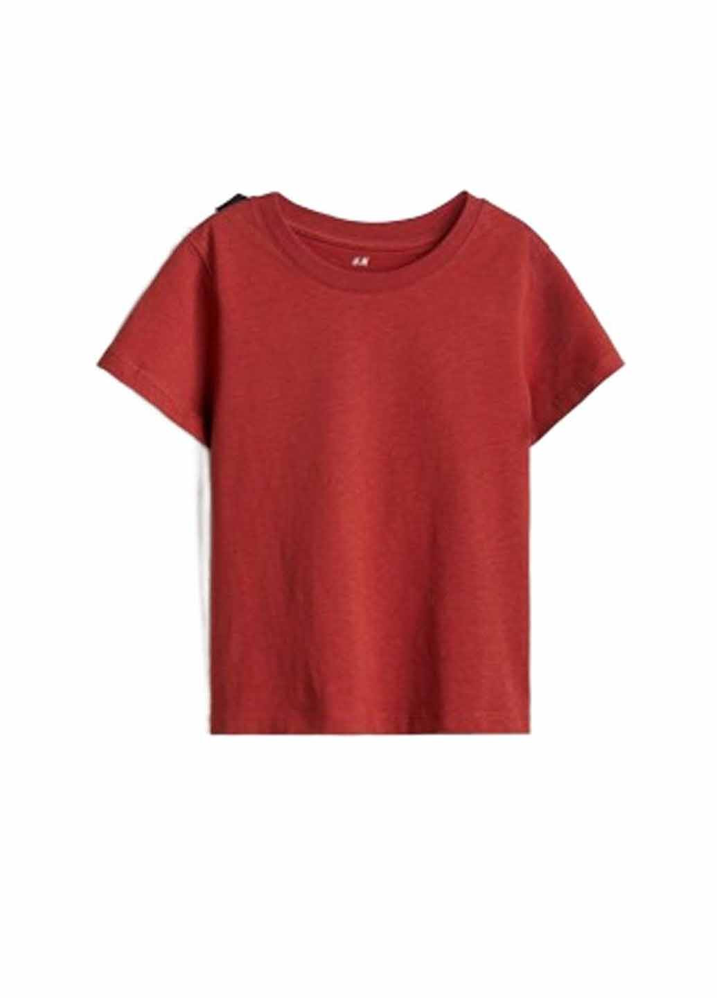 Темно-красная летняя футболка H&M