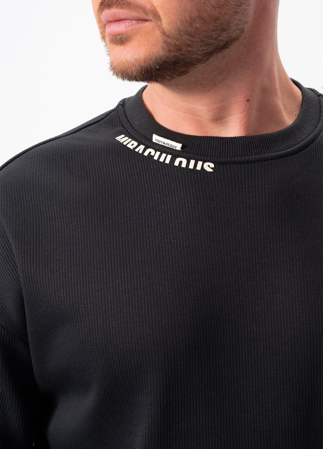 Черный свитшот Trend Collection надпись без декора (366377256)