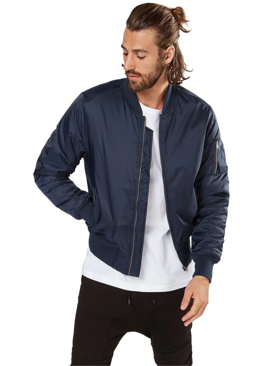 Бомбер Urban Classics бейсбольный на молнии (330068779)