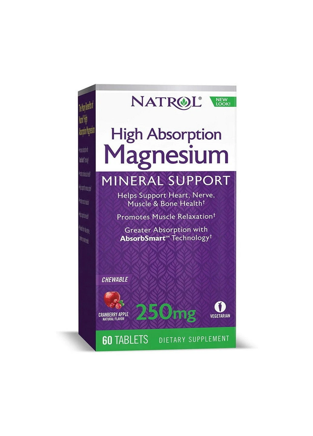 Магній Magnesium High Absorption 250 mg (60 tabs, cranberry apple) натролит Natrol (255407664)