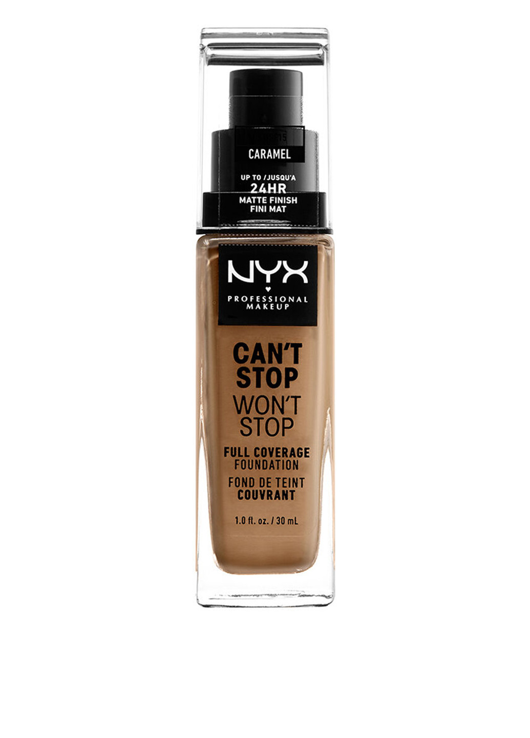 Тональная основа Can't Stop Won't Stop Full Coverage Foundation 15 Caramel, 30 мл NYX Professional Makeup (184254867)