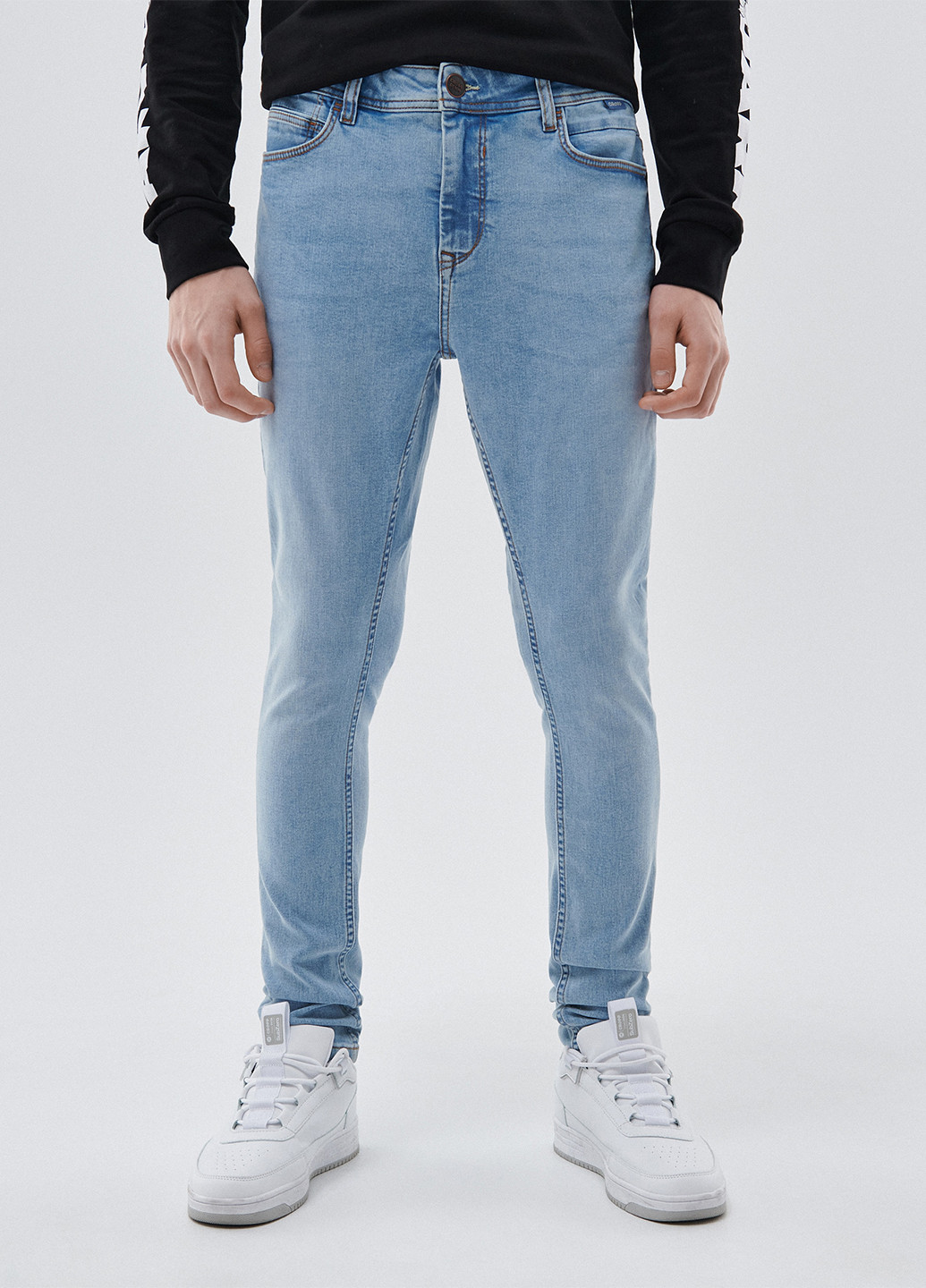 Голубые демисезонные скинни джинсы Cropp