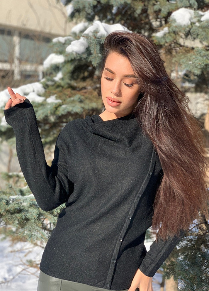 Чорний демісезонний светр жіночий чорний AAA