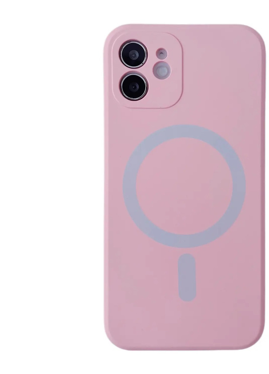Силіконовий Чохол Silicone Case Закрита камера з MagSafe для iPhone 12 Рожевий No Brand (255457081)