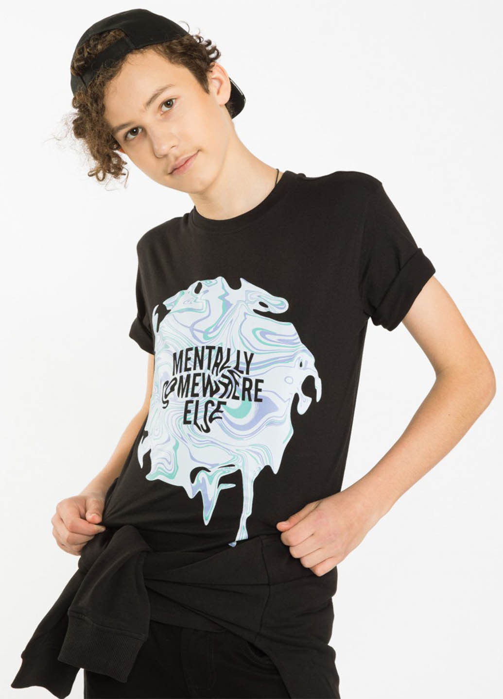 Черная летняя футболка Reporter Young