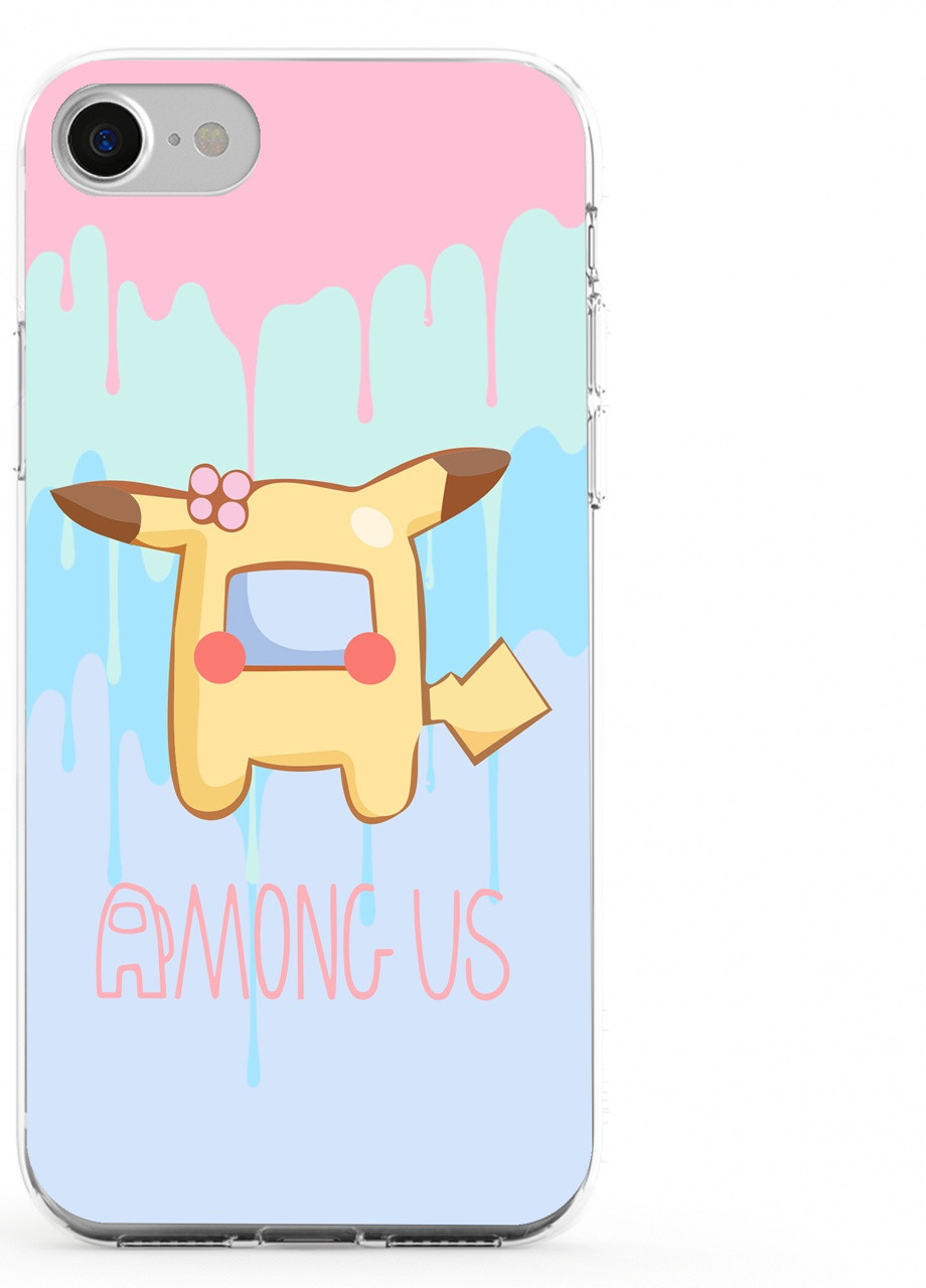 Чехол силиконовый Apple Iphone 8 Амонг Ас Покемон Пикачу (Among Us Pokemon Pikachu) (6151-2419) MobiPrint (219565513)