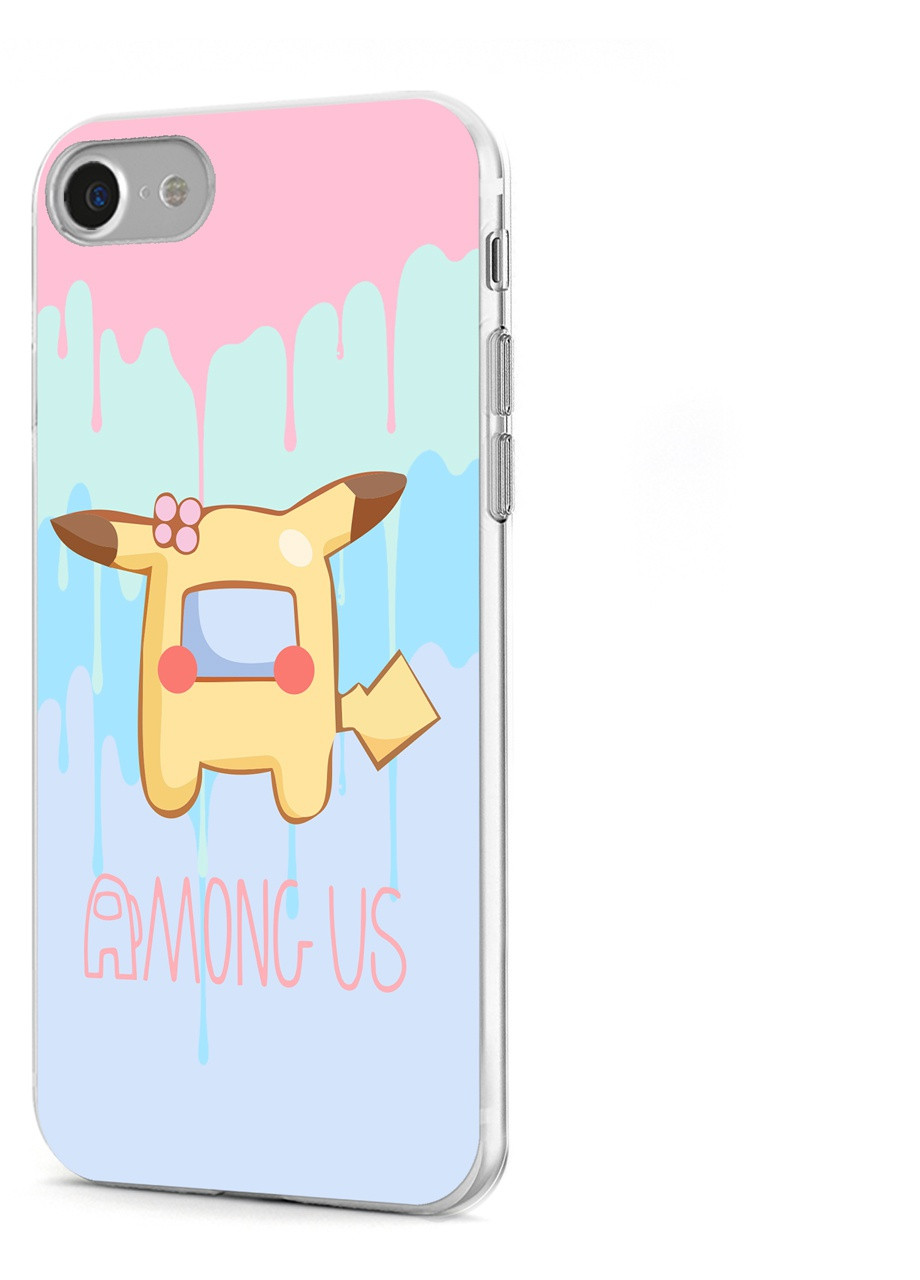 Чехол силиконовый Apple Iphone 8 Амонг Ас Покемон Пикачу (Among Us Pokemon Pikachu) (6151-2419) MobiPrint (219565513)