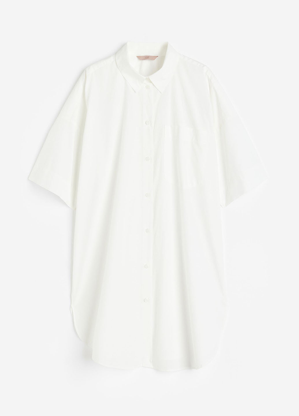 Белое домашнее платье рубашка H&M однотонное