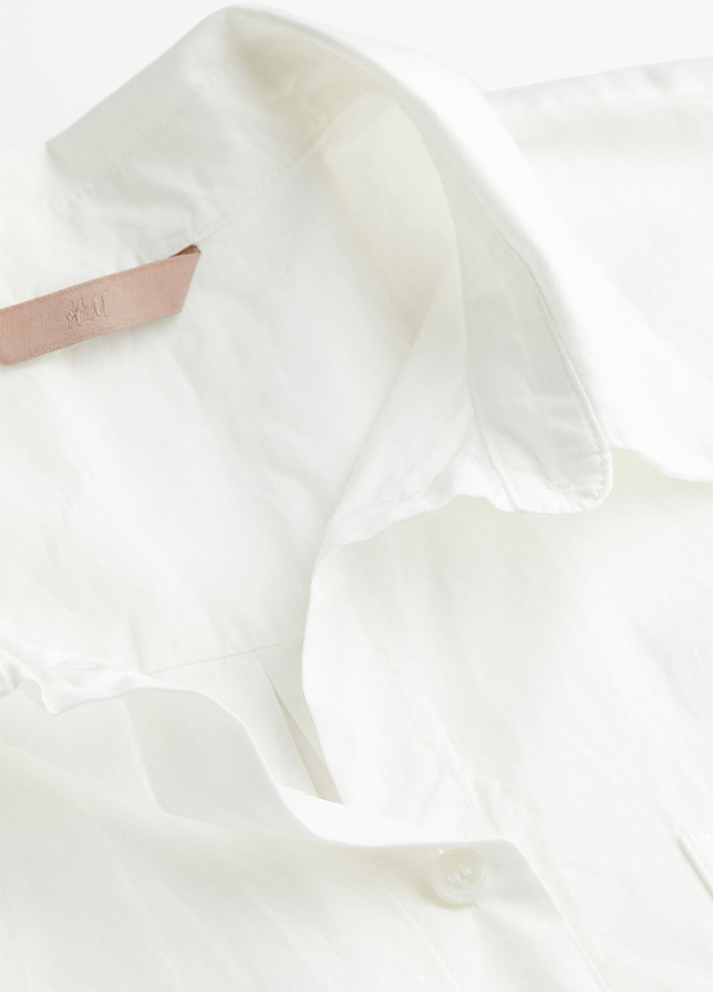 Белое домашнее платье рубашка H&M однотонное