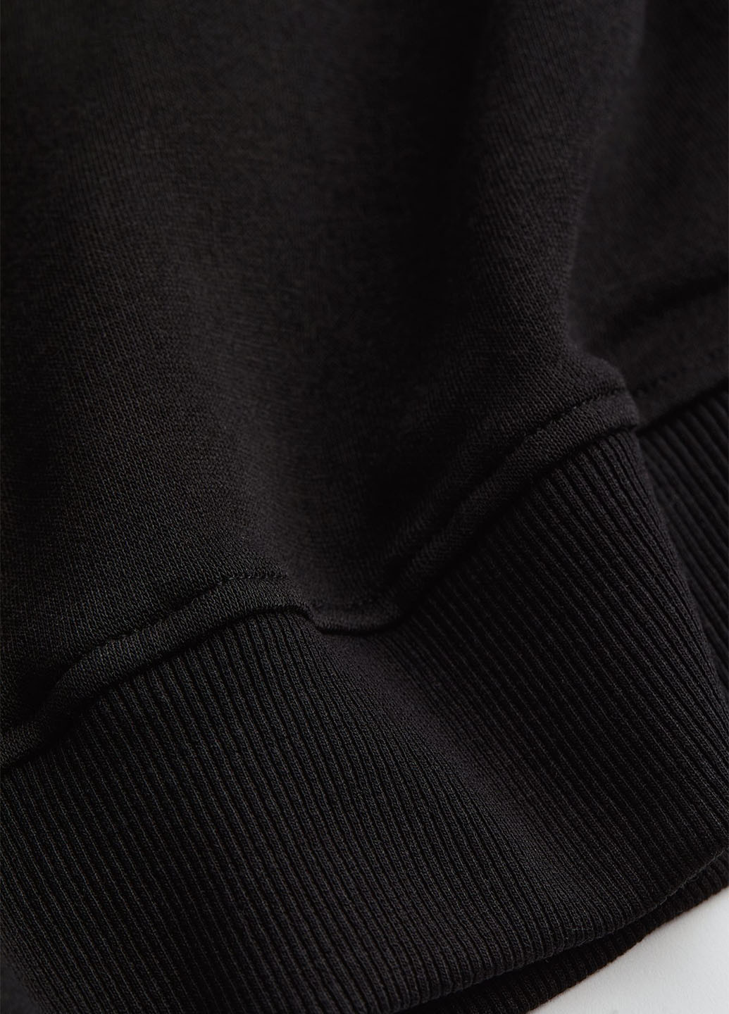 Світшот H&M - Вільний крій однотонний чорний кежуал бавовна, трикотаж - (272837778)