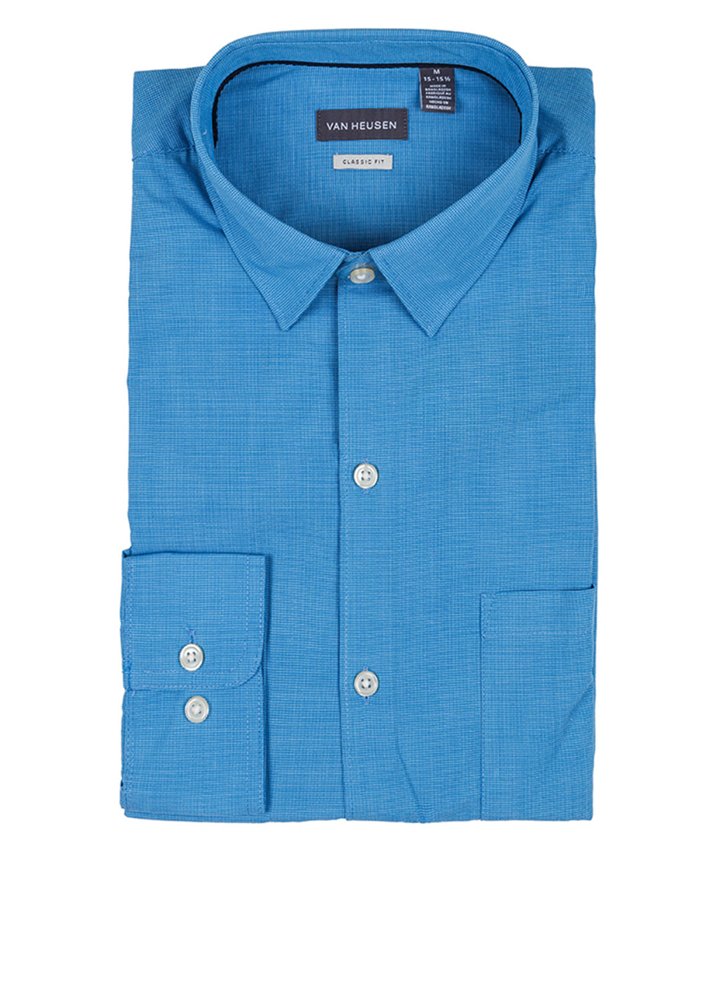 Синяя кэжуал рубашка в клетку Van Heusen с длинным рукавом