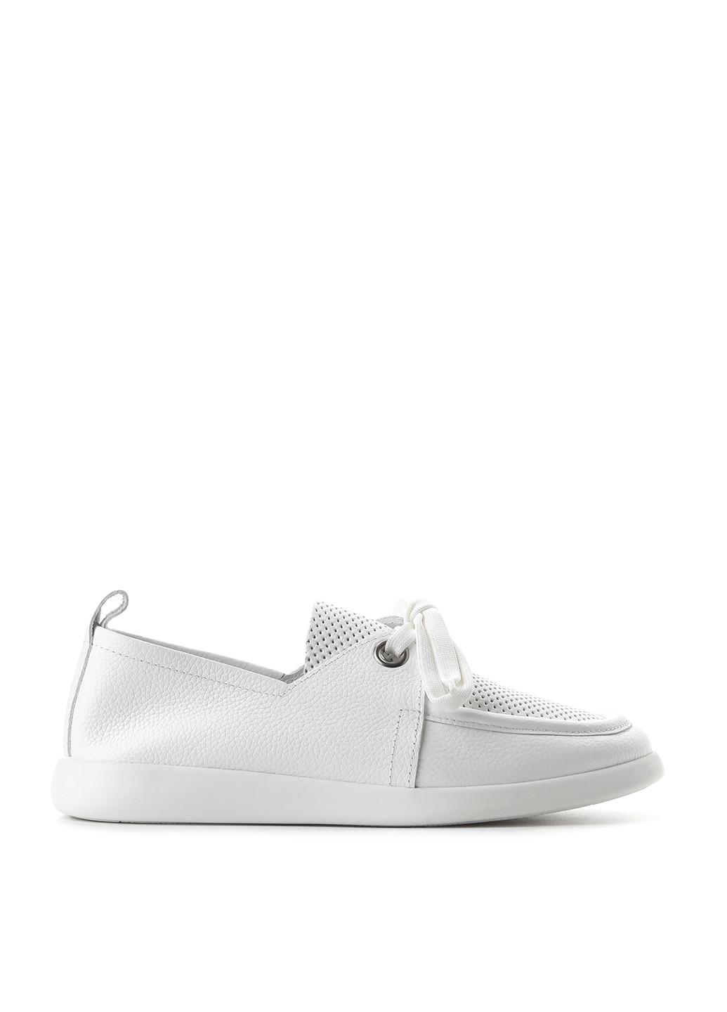 Белые туфли Le'BERDES с перфорацией, с белой подошвой