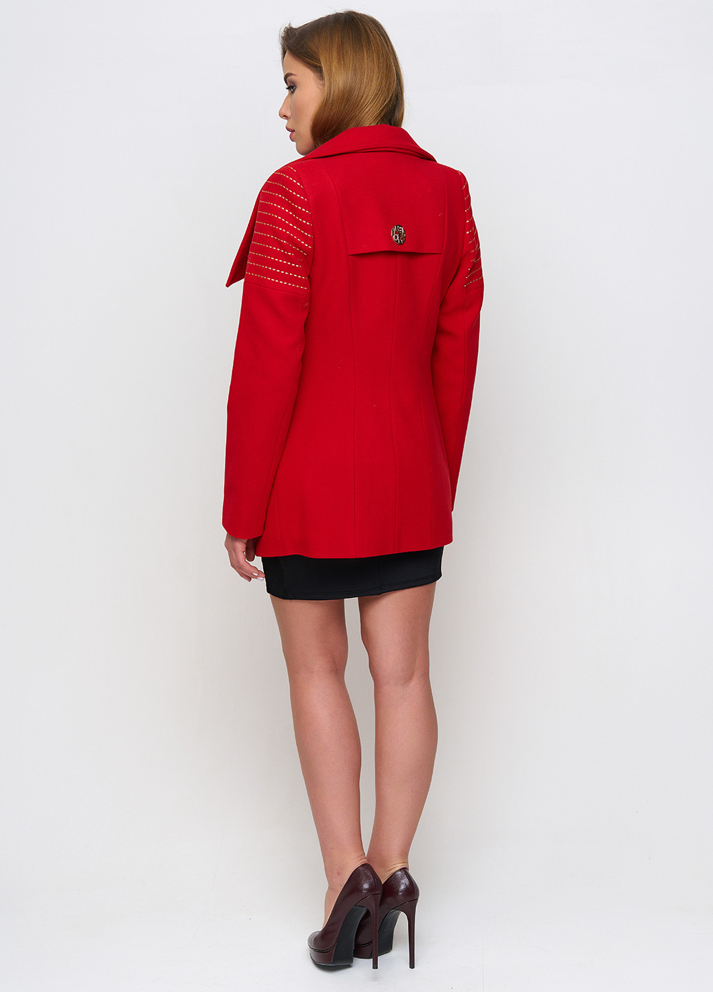 Красное демисезонное Пальто без капюшона Nio