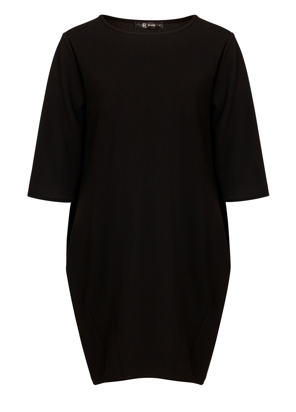 Черное повседневный женское мини платье с рукавами оверсайз Rinascimento однотонное