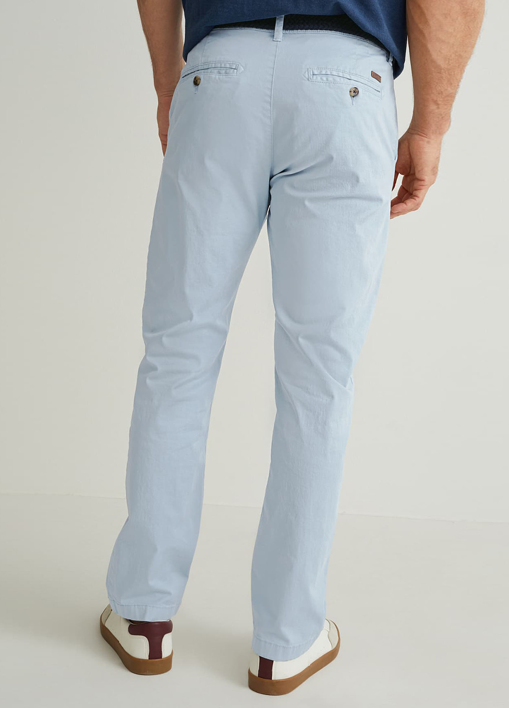 Светло-голубые кэжуал демисезонные зауженные брюки C&A