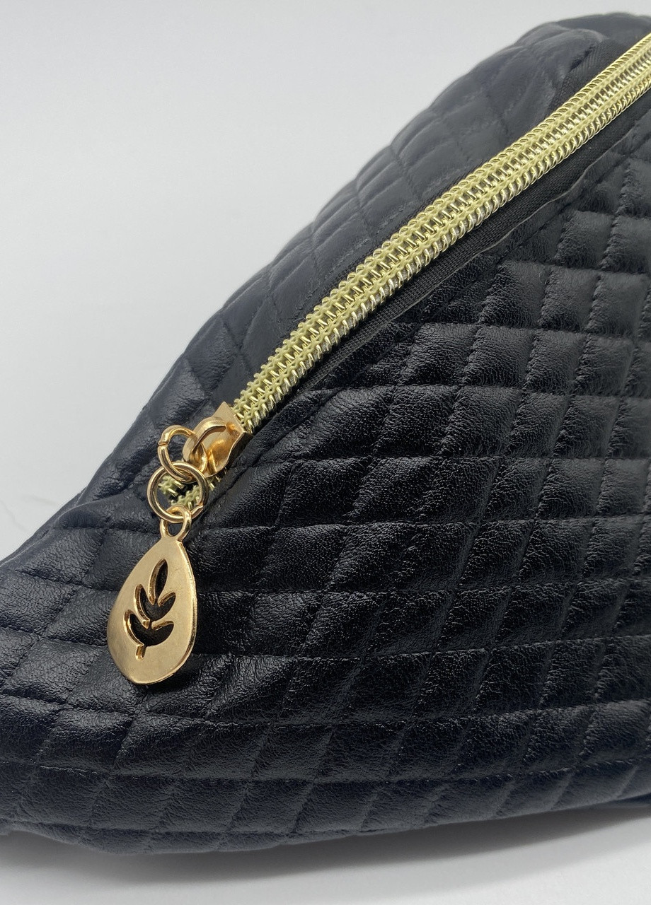 Женская классическая бананка поясная сумка детская "ЛЕПЕСТОК-2" черная NoName (251204326)