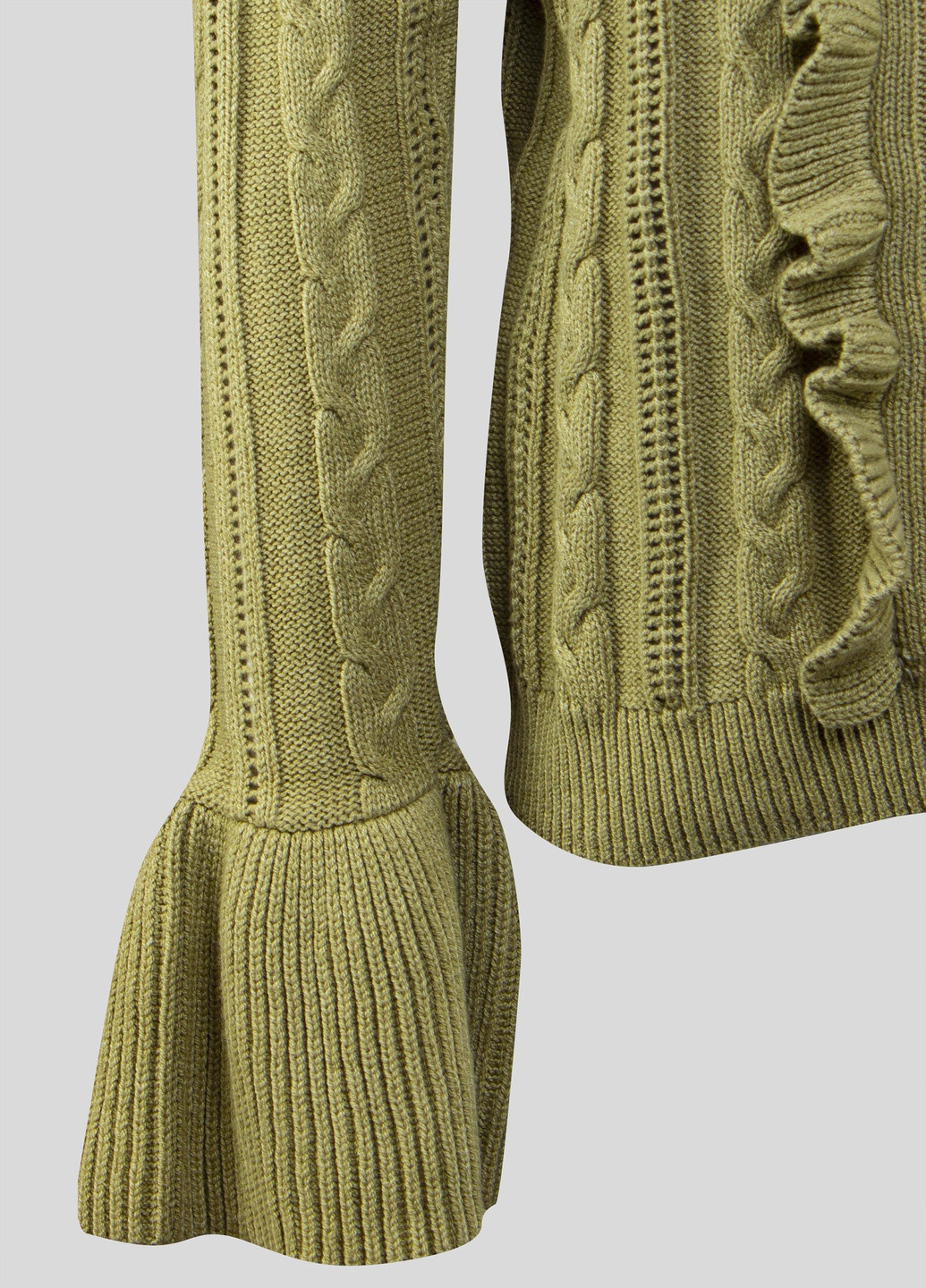 Оливковий (хакі) демісезонний светр MINT&BERRY