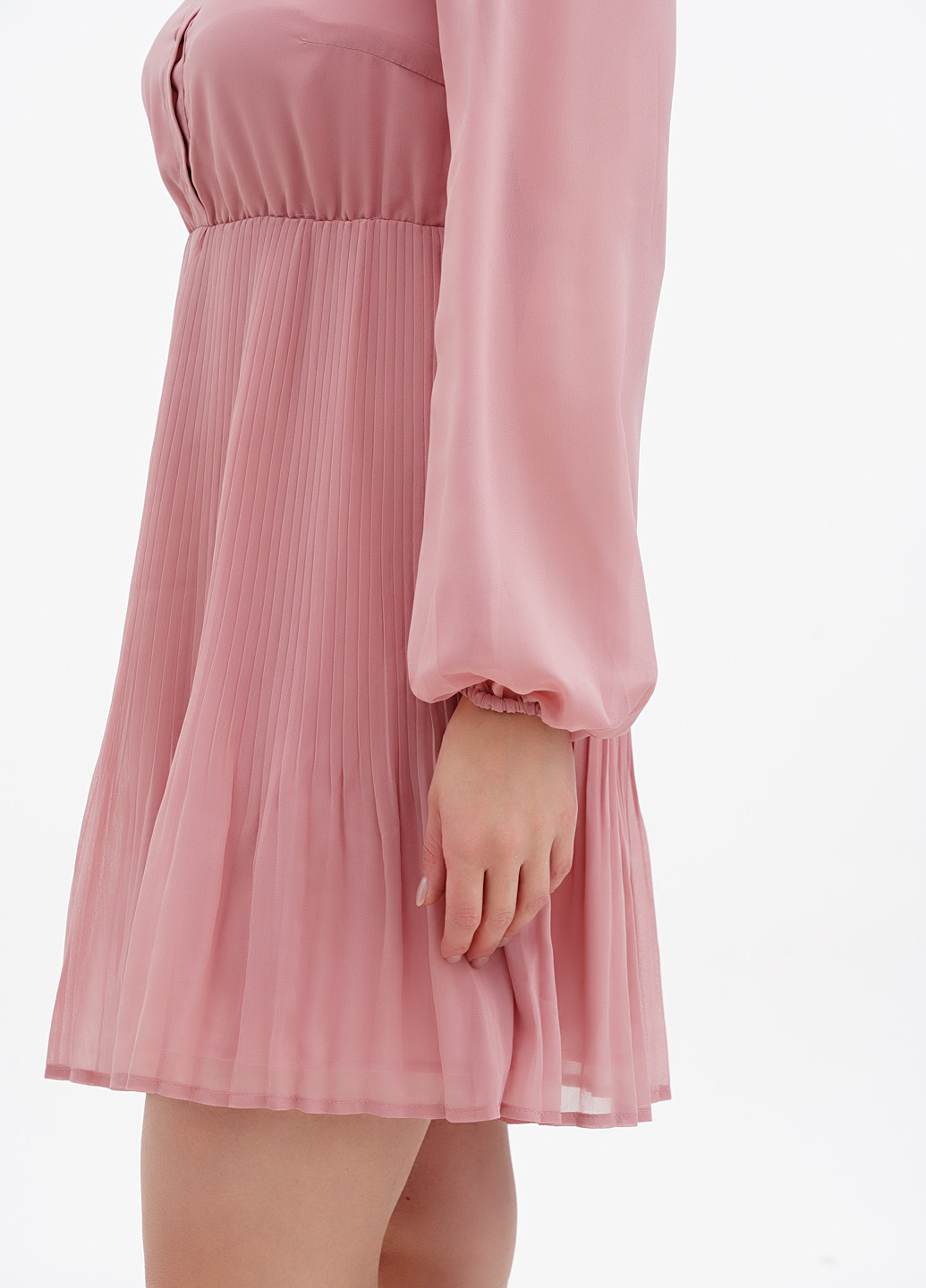 Світло-рожева кежуал сукня сорочка, плісована NA-KD однотонна