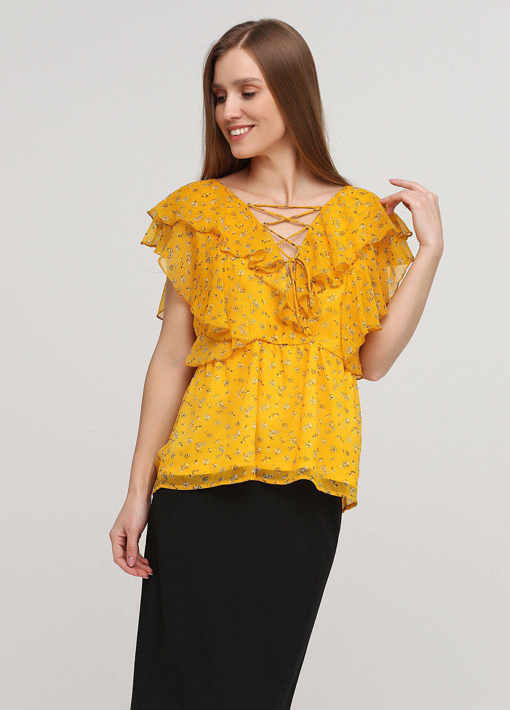 Желтая летняя блуза Vila