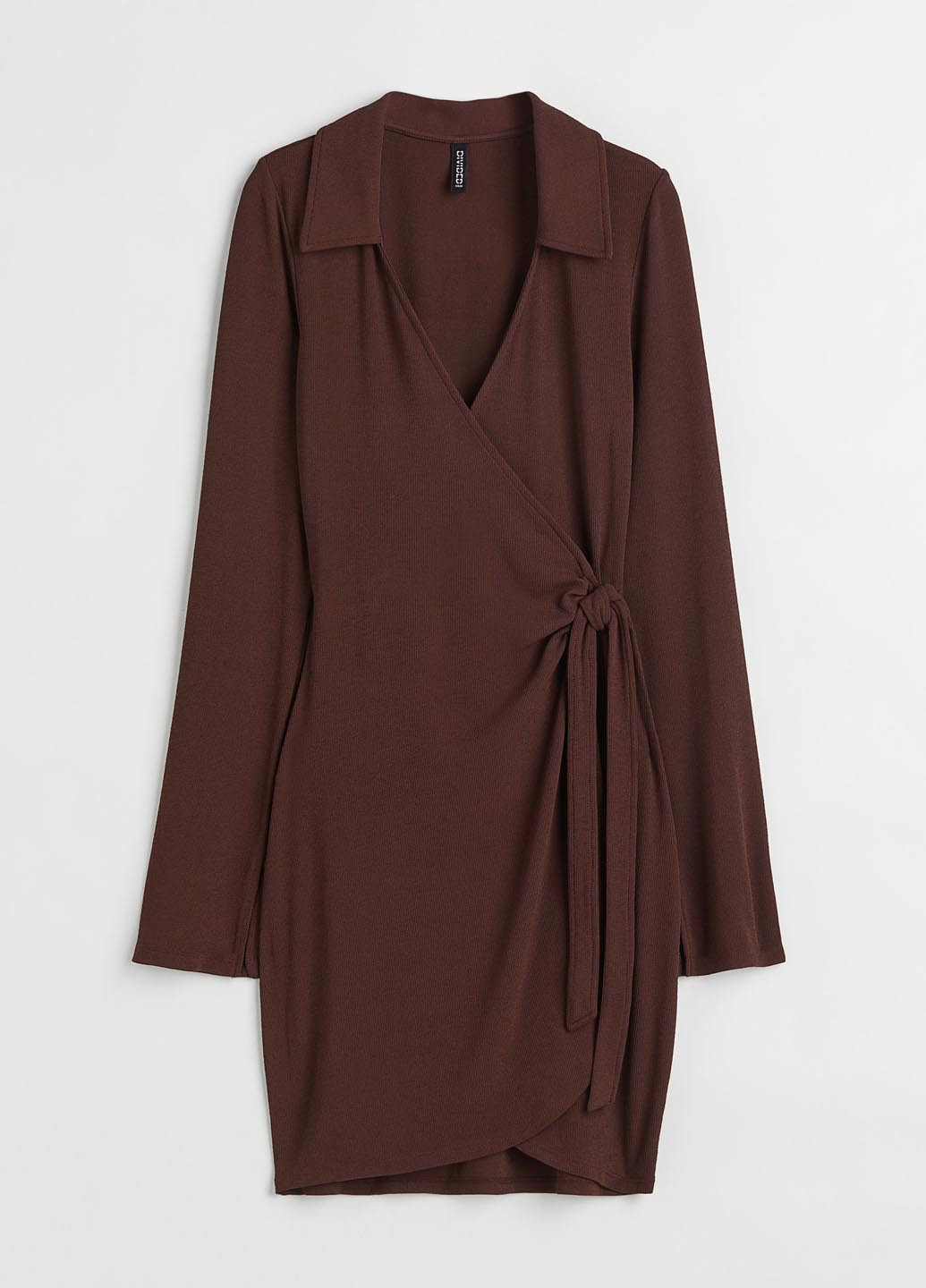 Темно-коричнева кежуал сукня на запах H&M однотонна