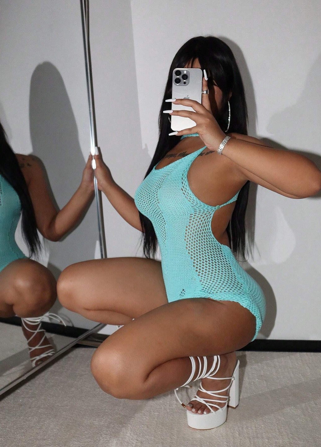 Комбинезон SHEIN комбинезон-шорты однотонный мятный откровенный полиэстер