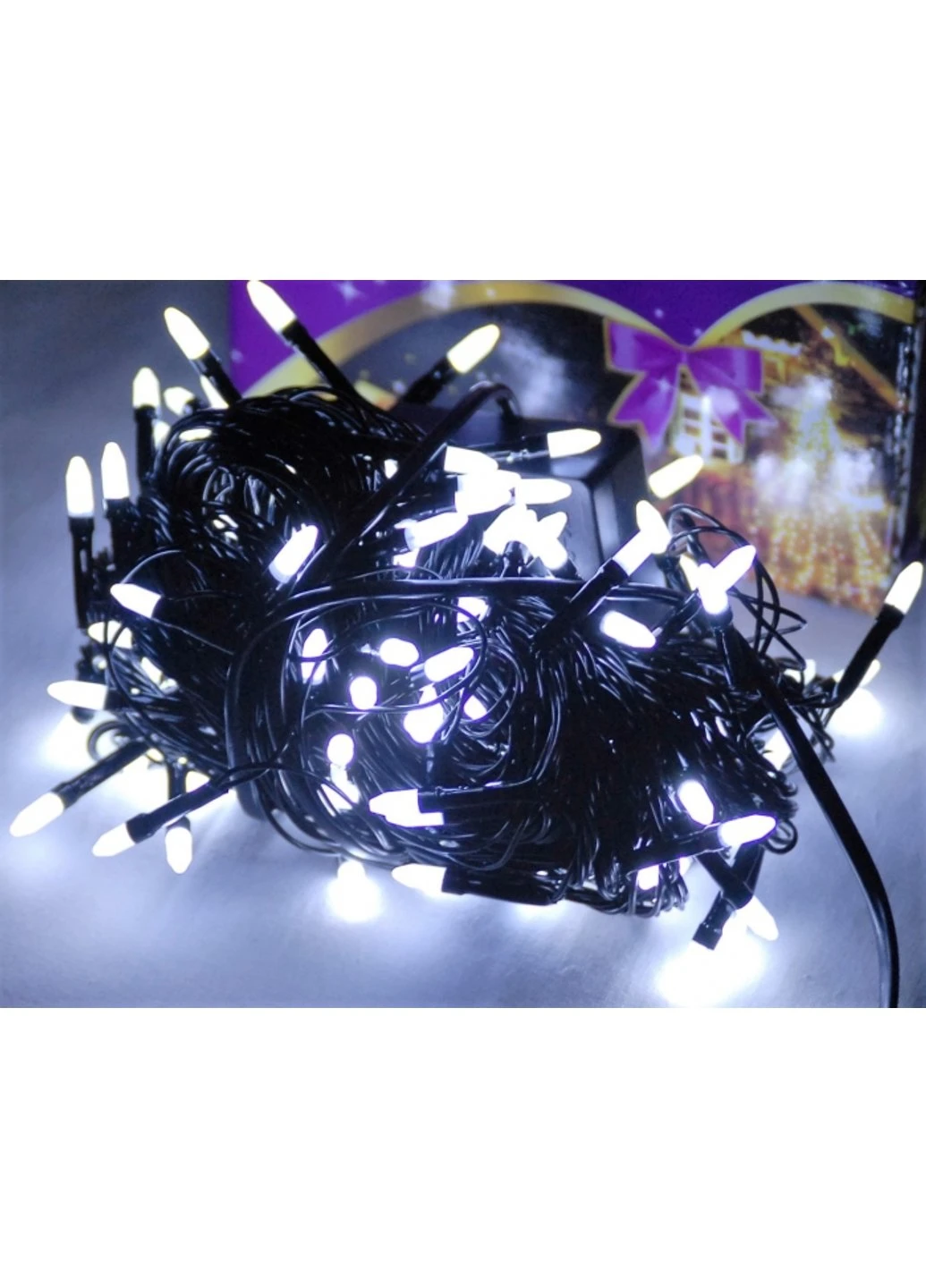 Гірлянда світлодіодна LED 300 білий на чорних дротах. Power (254425261)