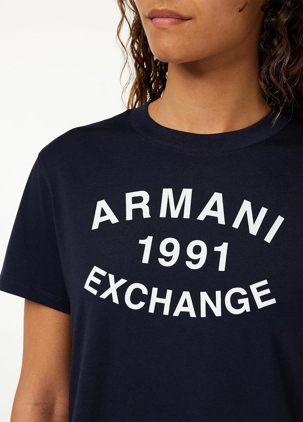 Темно-синяя летняя футболка Armani Exchange