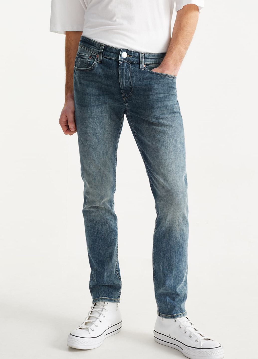 Темно-голубые демисезонные скинни джинсы C&A