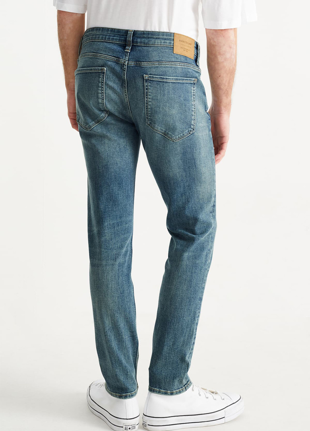 Темно-голубые демисезонные скинни джинсы C&A