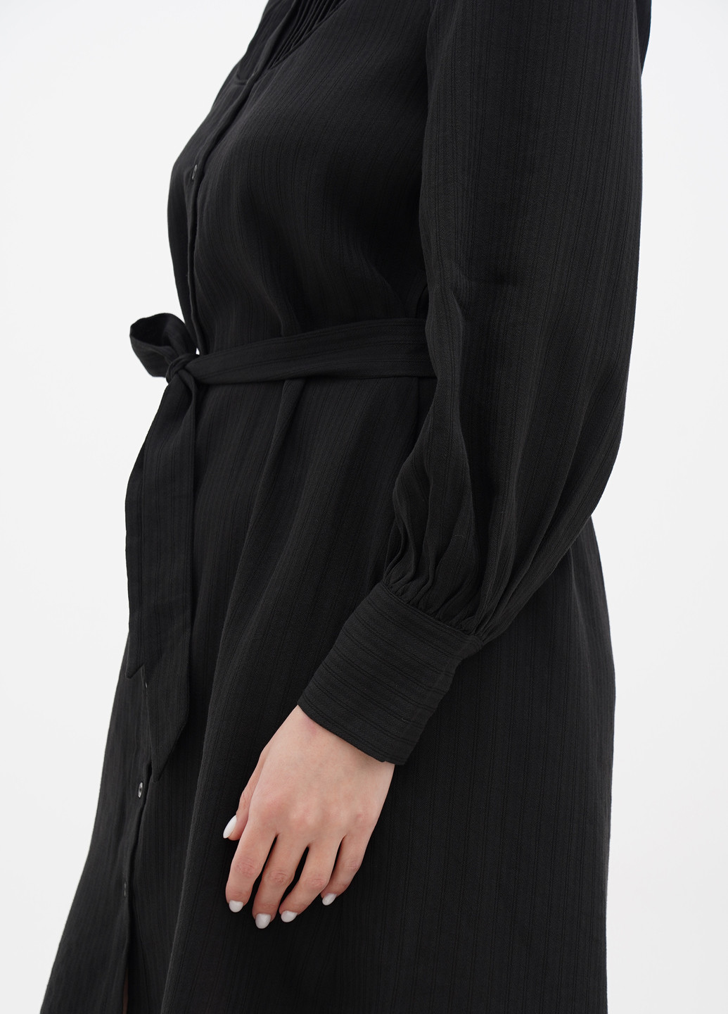 Черное кэжуал платье рубашка S.Oliver однотонное