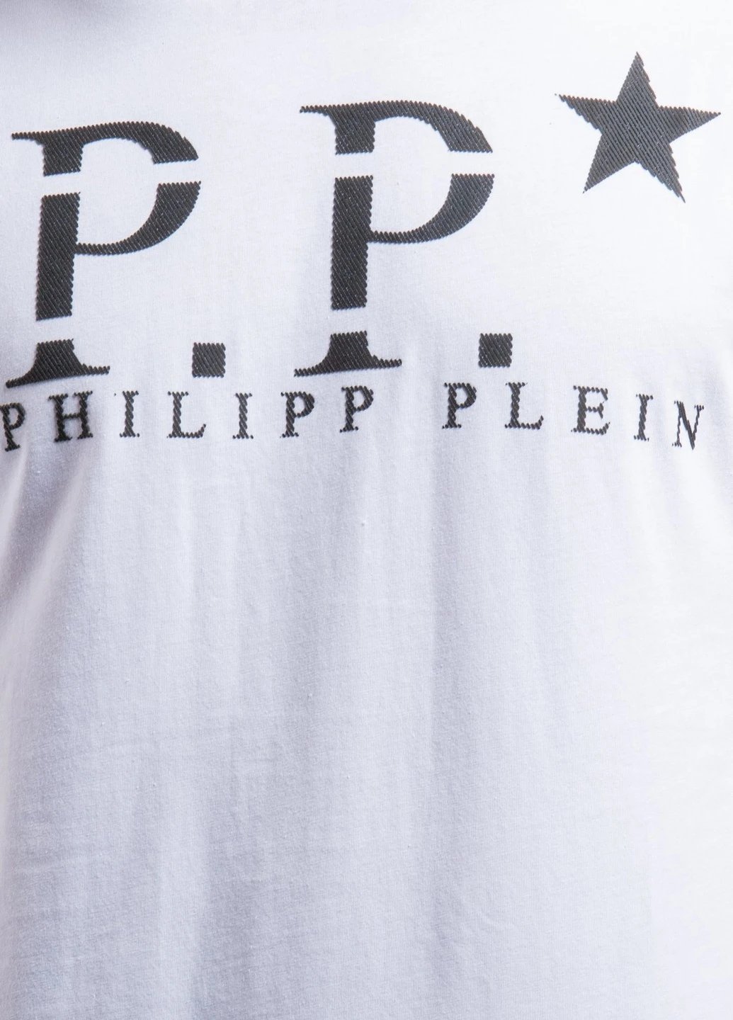 Белая черная с салатовым футболка megastar Philipp Plein