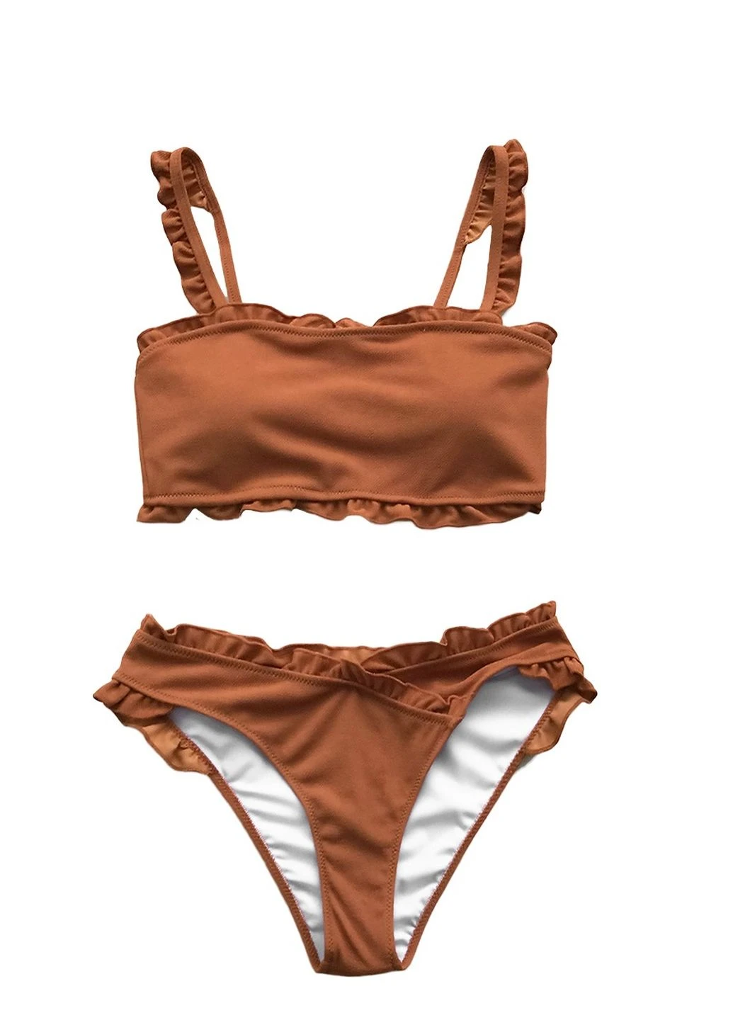 Коричневий літній купальник CUPSHE