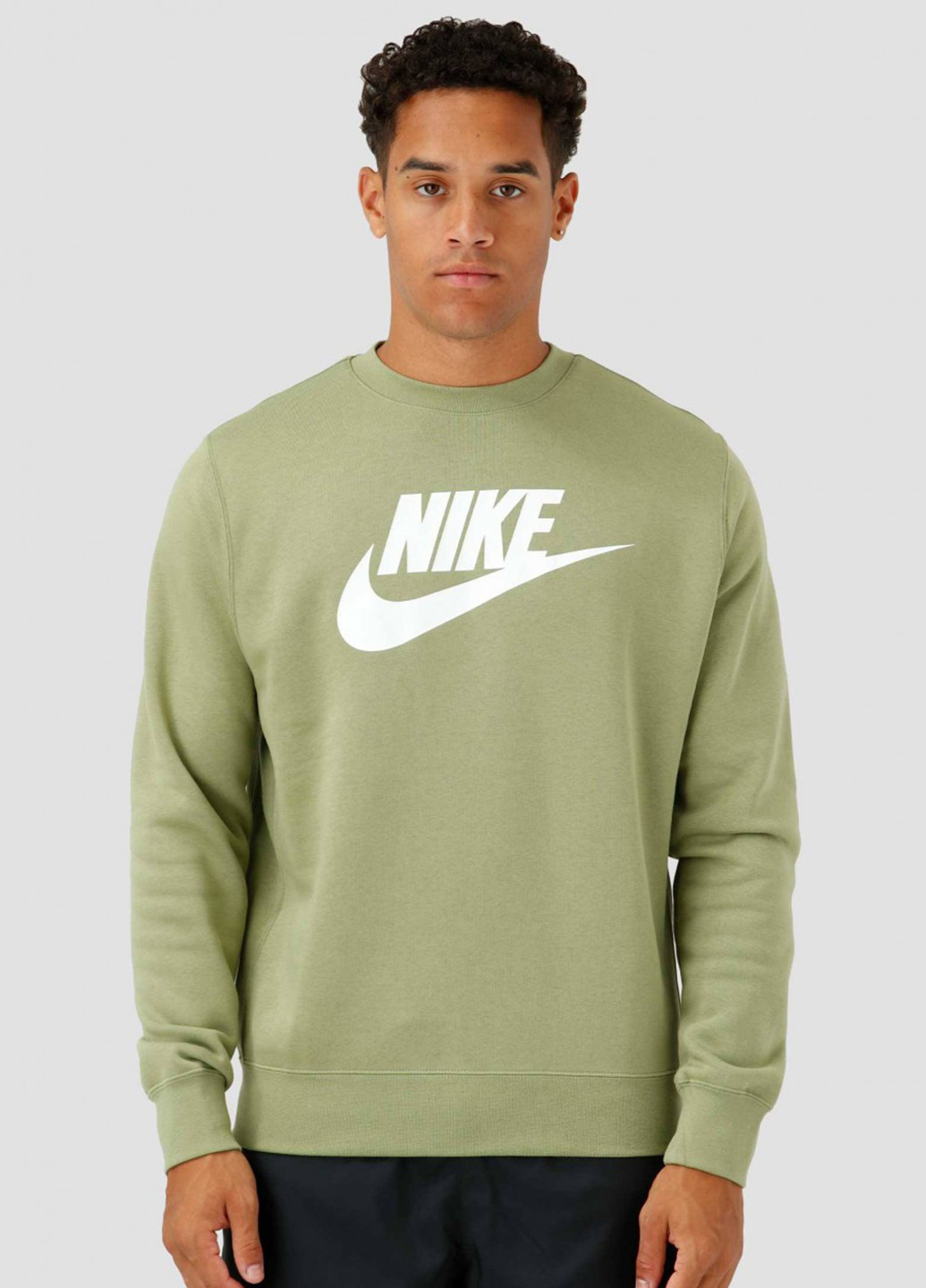Світшот Nike - Прямий крій логотип оливковий спортивний бавовна, трикотаж - (254550131)